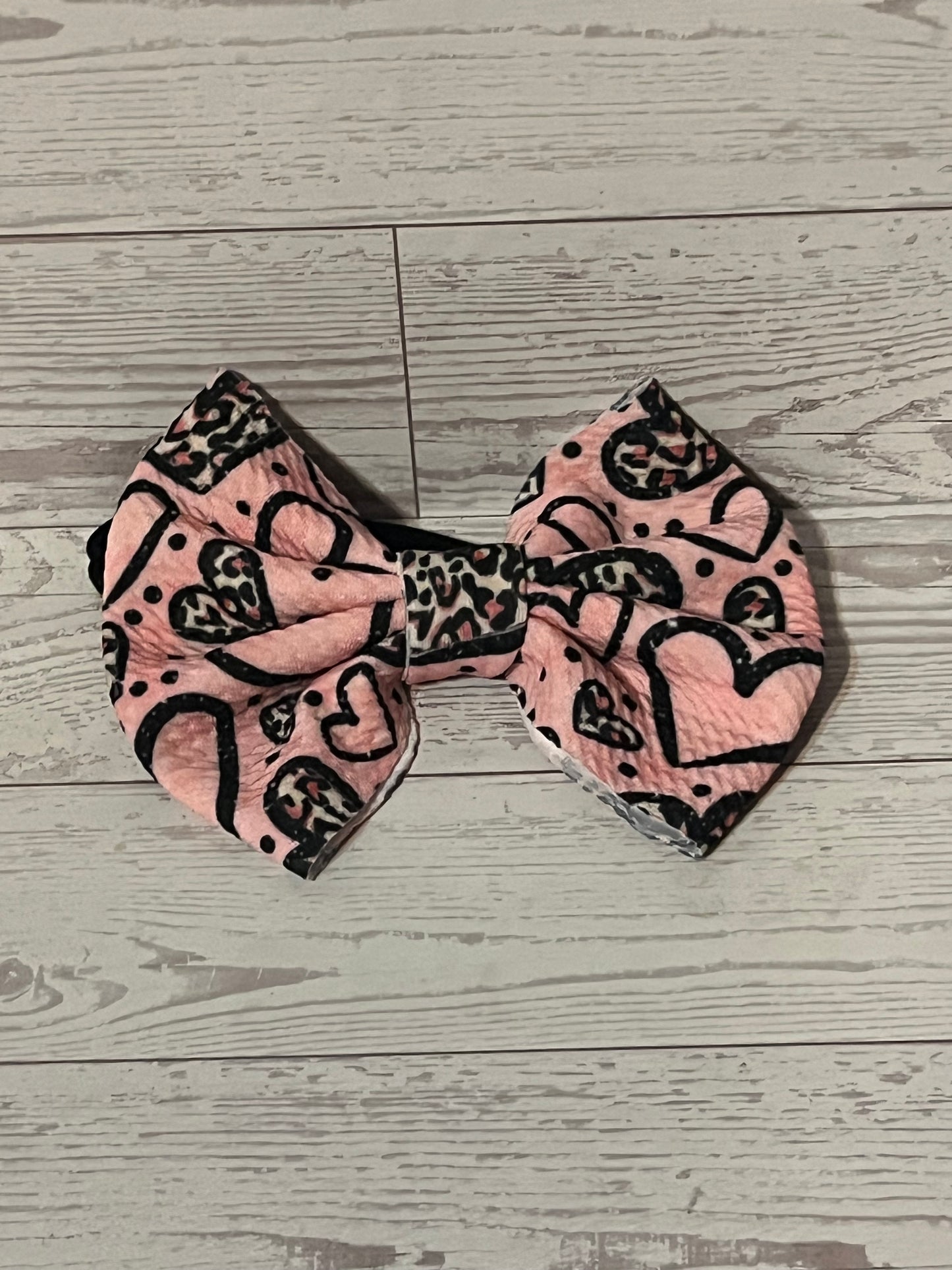 Pink Leopard Heart Headbands