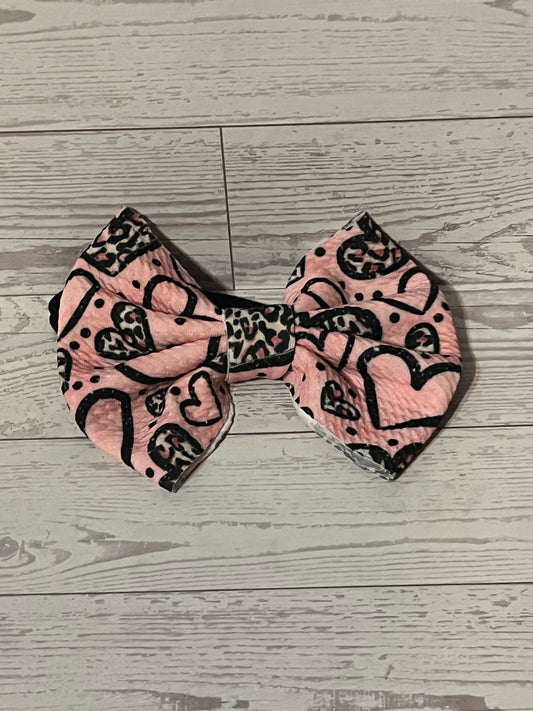 Pink Leopard Heart Headbands