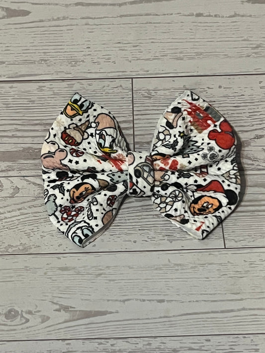 Christmas Mickey bow/headband