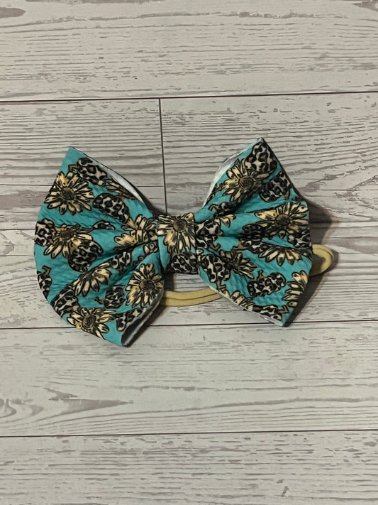 Teal pumpkin bow headband