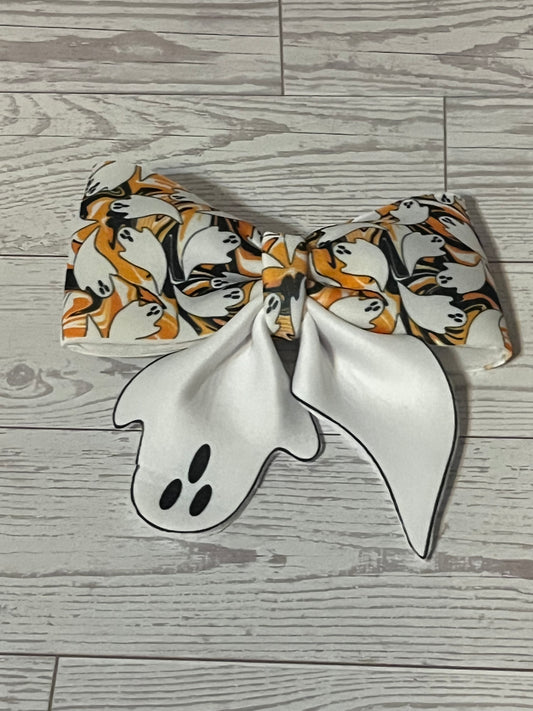 Halloween ghost orange hairbows