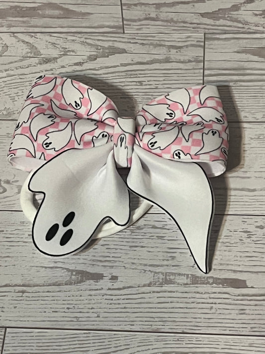 Halloween Pink Ghost Hairbow/Headband